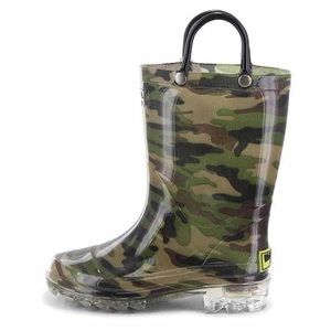 NWT Western Chief Camo Light Up Rain Boot for Kids, Size 1